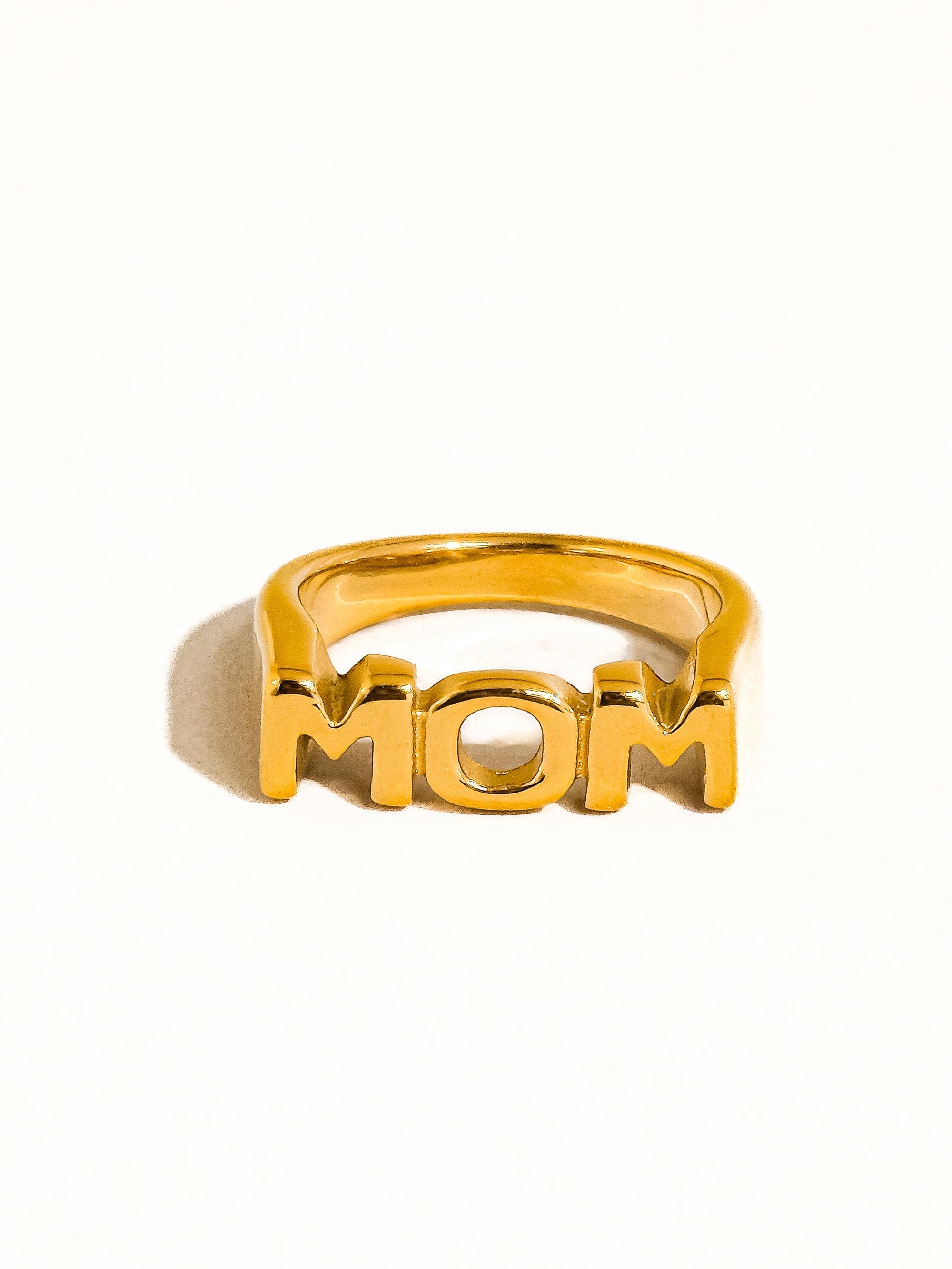 Image of Angel 18K Gold Non-Tarnish Mom Ring